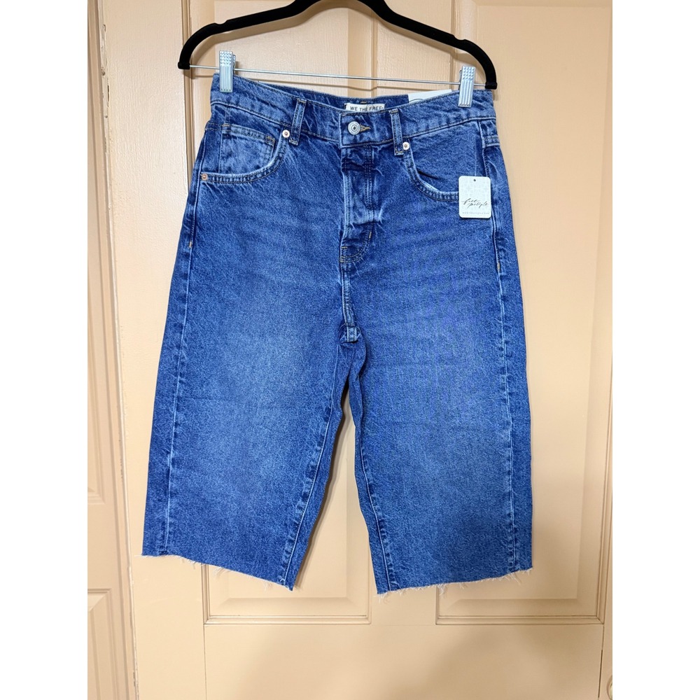 We The Free Free People Jam Session Relaxed Capri Denim Shorts Solo 26 NWT